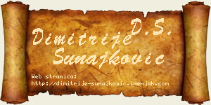 Dimitrije Sunajković vizit kartica